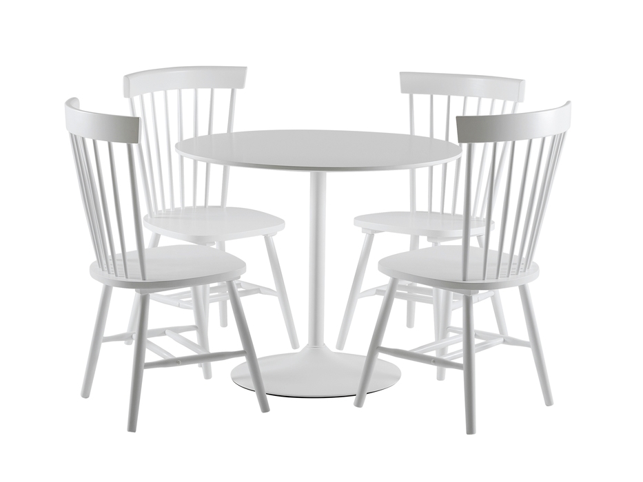 AURORA Bord 90 Vit + 4 SALTVIK Stol Vit i gruppen Möbler / Bord hos Askås Testmiljö 1 (100-34-64004)