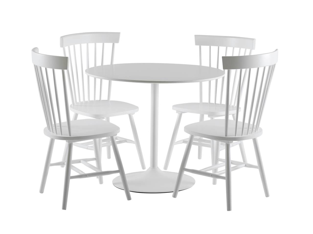 AURORA Bord 90 Vit + 4 SALTVIK Stol Vit