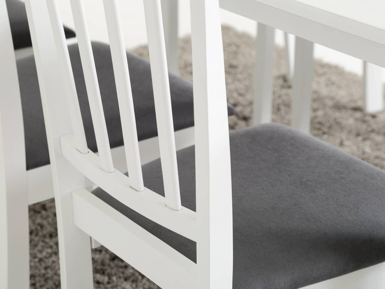 ALICE Bord 180 Vit + 6 Stolar Vit/Gr�